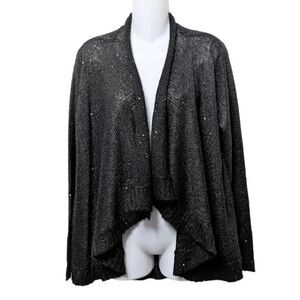 SISTERS Mohair Blend Waterfall Sequin Cardigan M